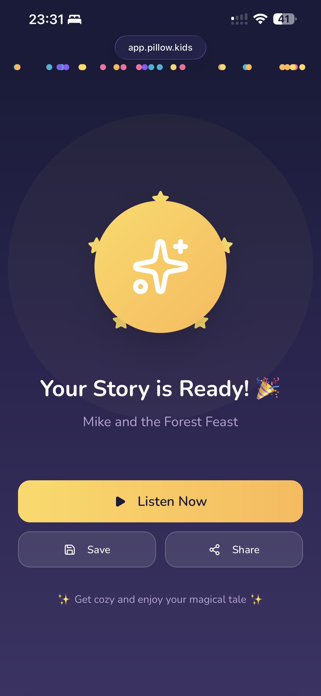 Story Audio Player screen